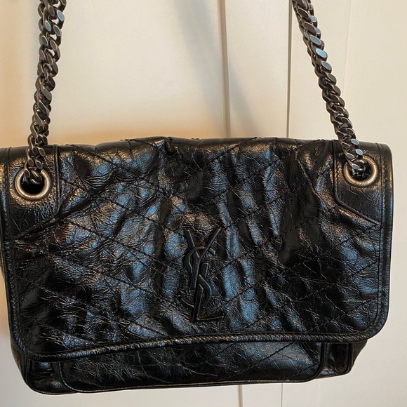 YSL Medium Saint Laurent crinkle calf Flap bag - Picture 2 of 15